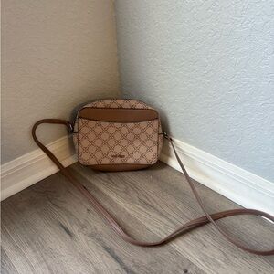 Brown Patterned Crossbody Bag